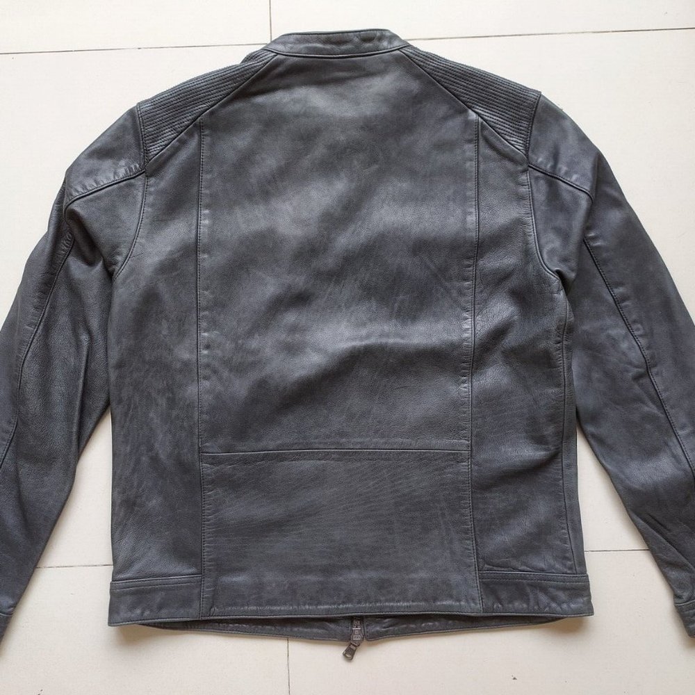 JOHN VARVATOS STAR USA BAND COLLAR LEATHER JACKET - Picture 10 of 10